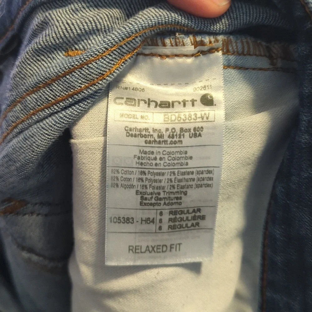 Carhartt Brand Work Jeans Relaxed Fit Rugged Flex Size 6 Regular Model BD5383W - Picture 8 of 11